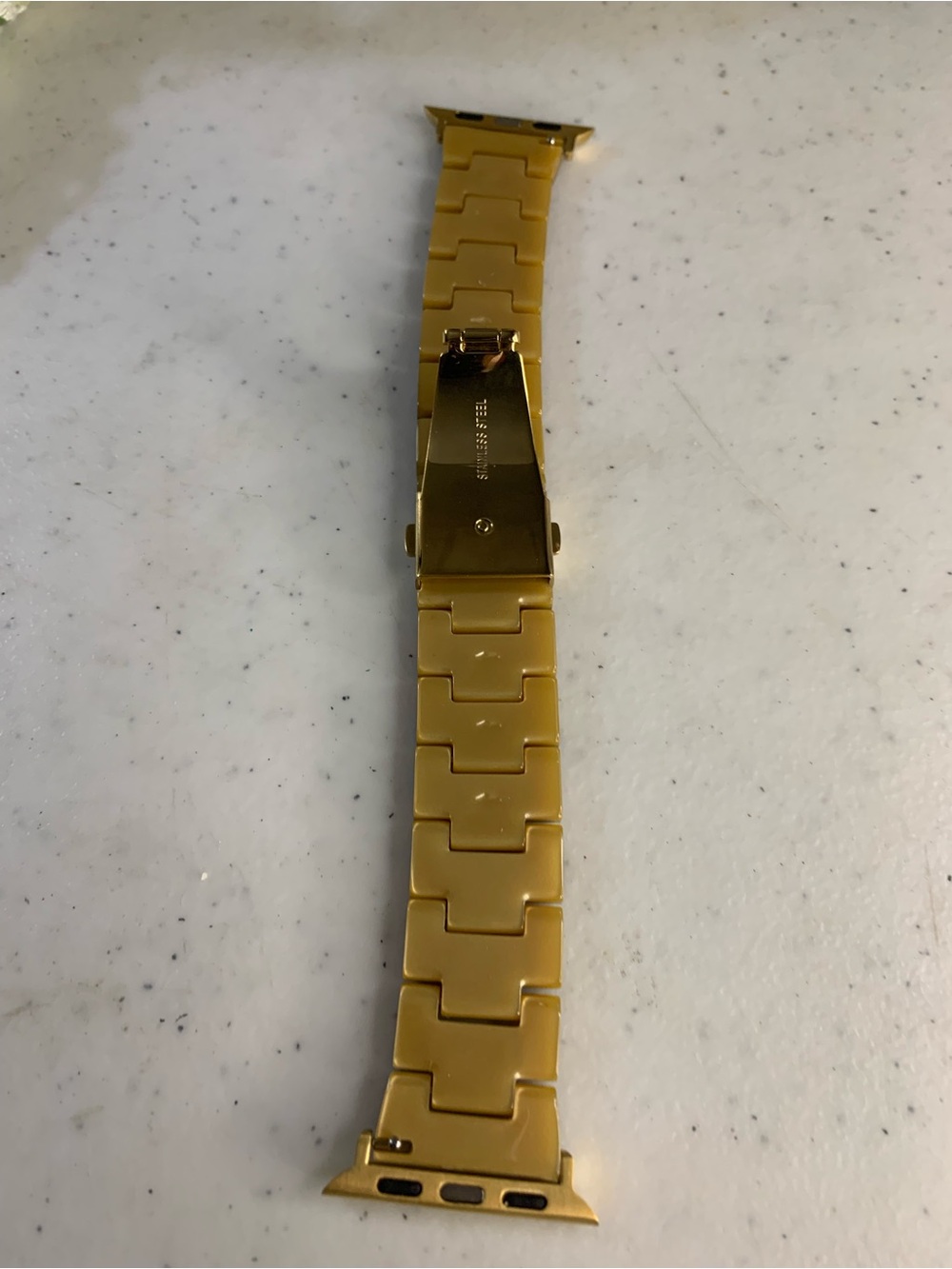 Leopard Print Women’s Apple Watch Band - Gold Hardware Stainless Steel - Picture 3 of 3